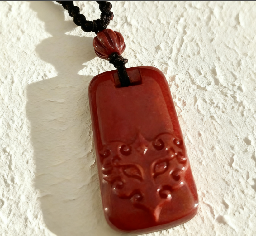 D112 Pendant Necklace: Cinnabar Auspicious Beast