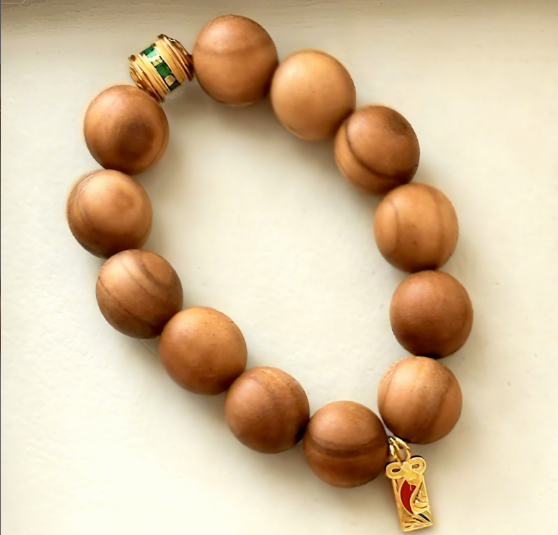 D144 Auspicious Mantra Bead with Koi Pendant