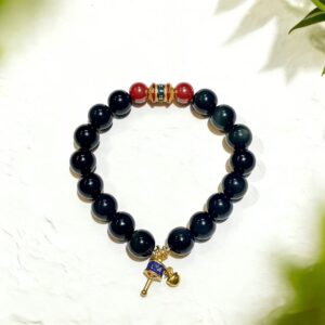 DD2 Bead Bracelet: Obsidian Six-Syllable Mantra Bracelet