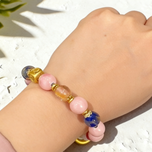 DD1 Pink porcelain fox-ash grey bracelet