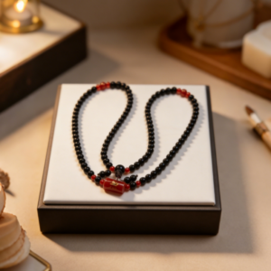 D64 Crimson & Ebony Double Loop Necklace (Random Style)